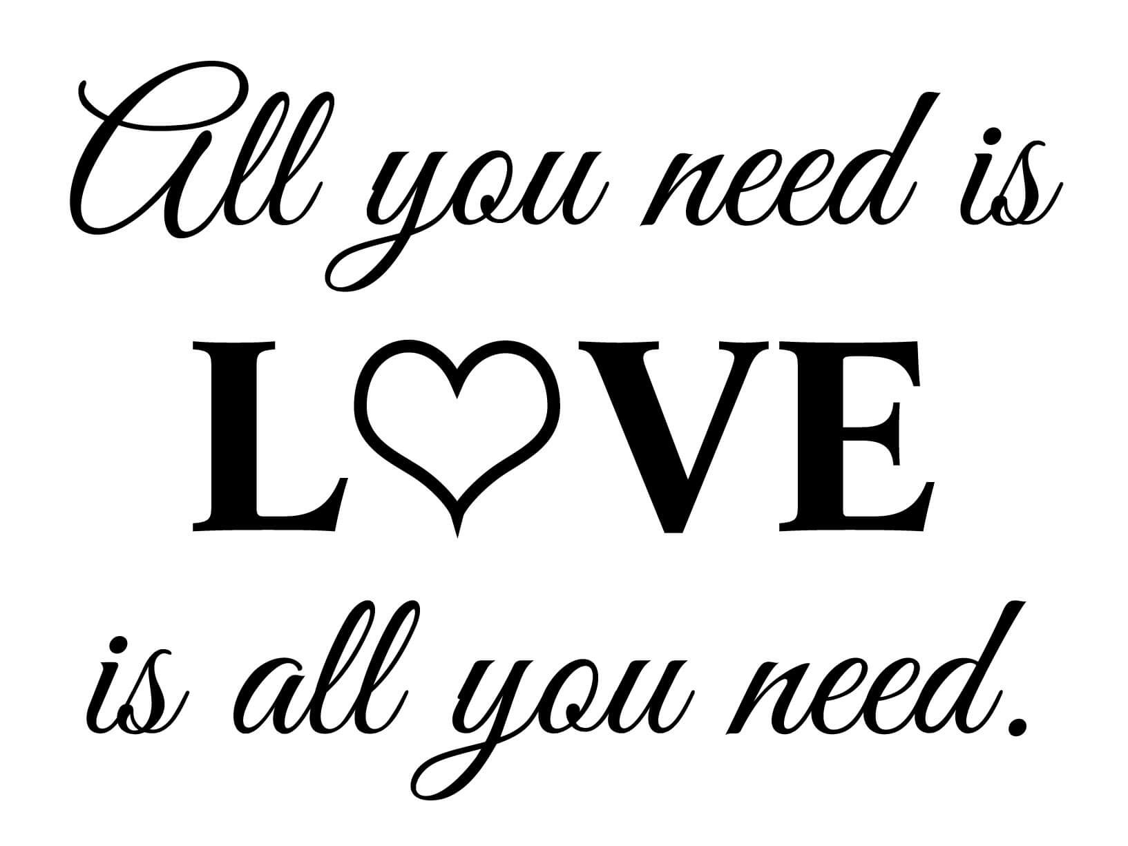 Muursticker "All you need is love is all you need" - Slaapkamer muurstickers