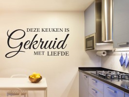 Muursticker Deze keuken is gekruid met liefde