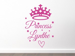 Muursticker Princess met naam