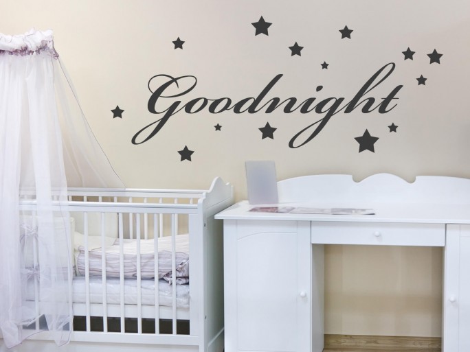 Muursticker "Goodnight met sterren"