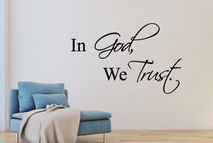 Muursticker "In God, We Trust"